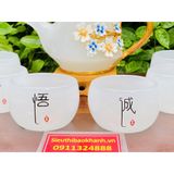  Tuyệt Phẩm Bộ ấm chén đá hoa nổi -Bảo Khánh 