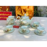  Siêu Thị Bảo Khánh-Bộ ấm chén men kem làng quê Việt Nam 