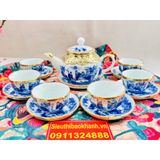  Bộ ấm chén Trúc Lâm Thất Hiền bọc đồng (loại 300ml) 