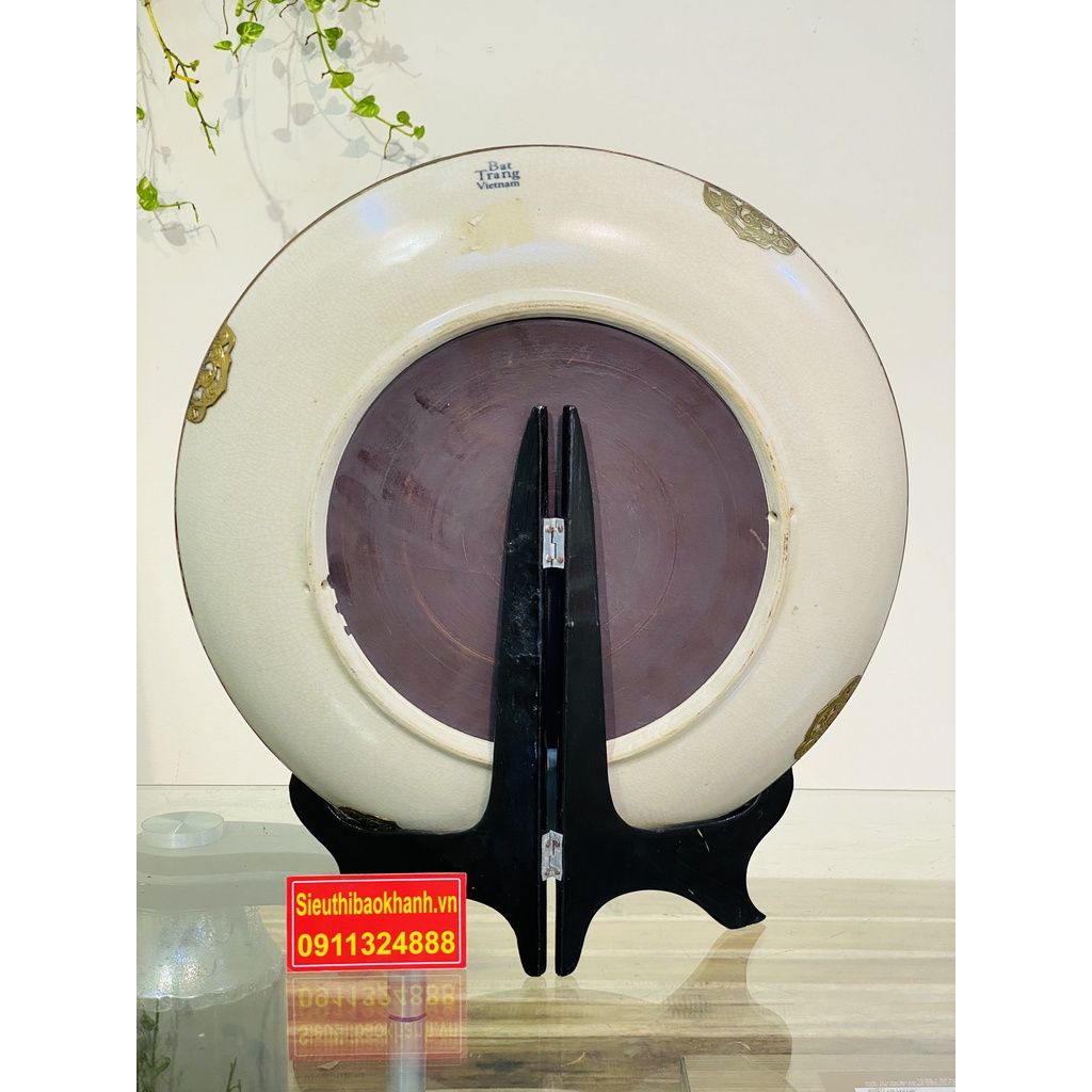  Đĩa trang trí men rạn giả cổ xuất xứ Bát Tràng 