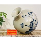  Bình Hút Lộc Bát Tràng Men Rạn Vẽ Sen Cao Cấp 27 cm-Mỹ Nghệ Bảo Khánh 