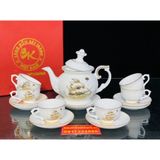  Bộ ấm chén,ấm trà Bát Tràng họa tiết Thuận Buồm Xuôi Gió 350ml 