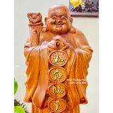 Di Lặc chúc phúc Đế Phú Quý Phát Tài gỗ hương 