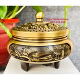  Xông Trầm,dụng cụ đốt Trầm chất liệu đồng vàng cao cấp 8cm-Bảo Khánh 