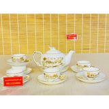 Bộ ấm chén họa tiết làng quê vẽ vàng 