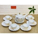  Bộ ấm chén uống trà cao cấp hoạ tiết sen vàng 24k BKCE-001700VN-0013 