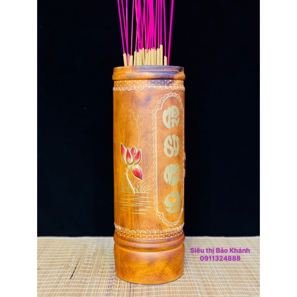  Lọ đựng hương Phong Thủy gỗ quý 28cm-Gỗ Bảo Khánh 