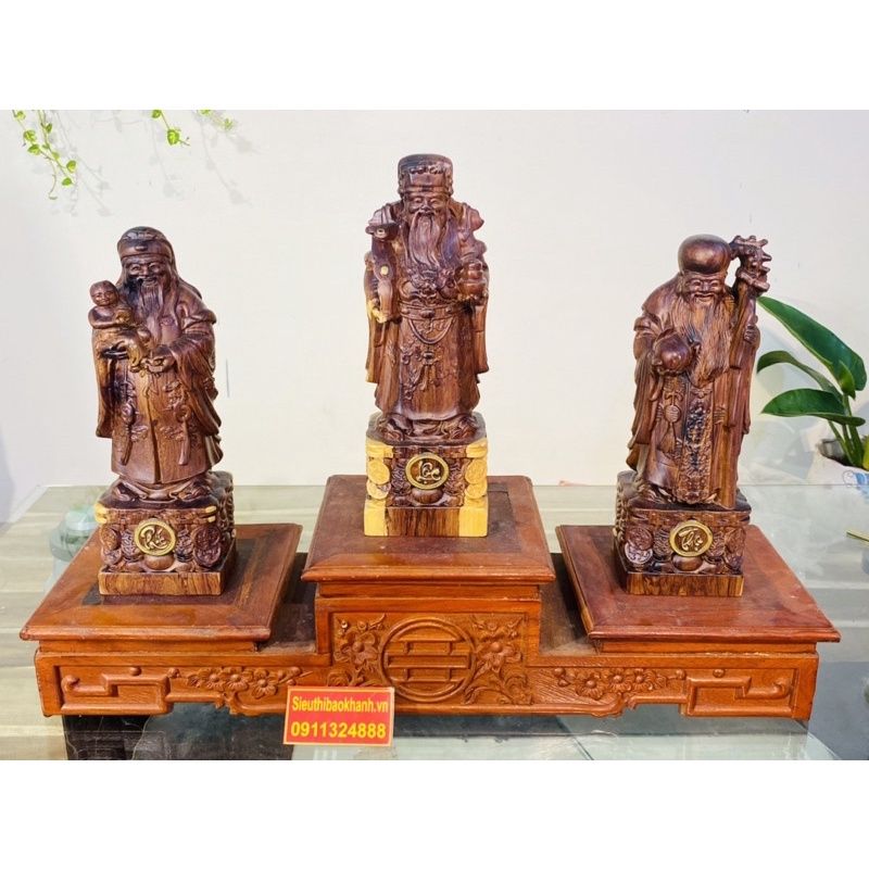  Bộ tam đa Phúc Lộc Thọ gỗ hương 