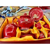  [Kèm Phụ Kiện] Bộ Ấm Chén Bát Tràng In Logo Chủ Tịch Nước Nguyễn Phú Trọng Cao Cấp 