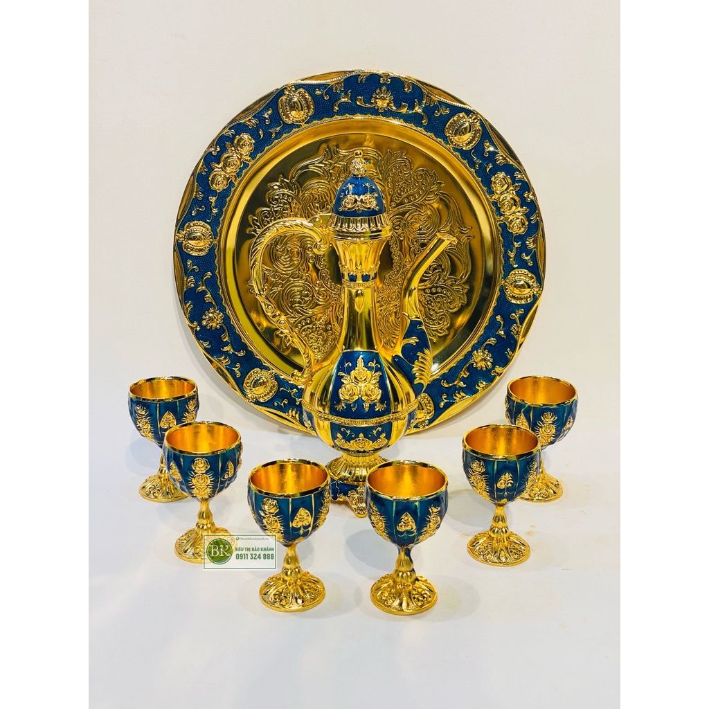 Bộ ấm chén hợp kim đồng dáng hoàng gia 