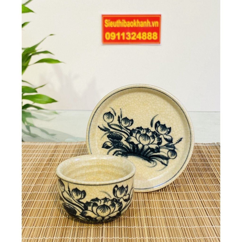  Bộ ấm chén,ấm trà Bát Tràng cao cấp chính hãng 350ml 