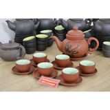  Bộ ấm chén tử sa Bát Tràng  họa tiết chữ Phúc-Siêu thị Bảo Khánh 