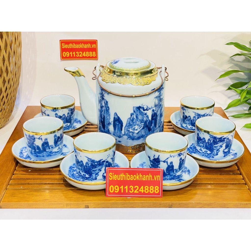  Bộ ấm tích Bát Tràng Trúc Lâm Thất Hiền BKCE-001710VN-0006 