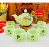  Bộ ấm trà ngọc nguyên khối Pakistan cao cấp BKCEVN-8045 