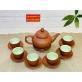  [BỘ ẤM CHÉN BÁT TRÀNG]-Bộ ấm chén tử sa lòng xanh 