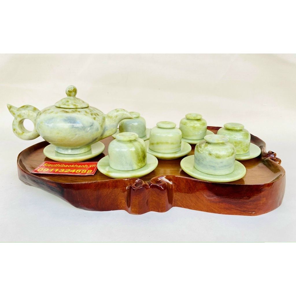  Bộ ấm chén đá màu xanh 