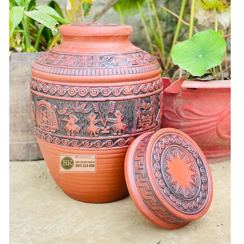  Chum Sành Trống Đồng Đông Sơn Âu Lạc-Siêu Thị Bảo Khánh 10L 