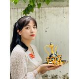  Bộ ấm chén hợp kim Đồng dáng hoàng gia cao cấp 750ml 