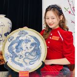  Đĩa gốm trang trí,để bàn đẹp chính hãng Bát Tràng-Gốm sứ Bảo Khánh 