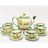  Bộ ấm chén họa tiết hoa mai vàng dung tích 850ml 