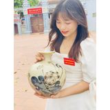  Bình hút lộc men rạn Vẽ Sen Bát Tràng chính hãng 