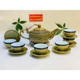  [HÀNG CHÍNH HÃNG]-Bộ ấm men màu xuất xứ Bát Tràng 