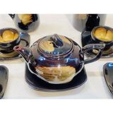  Bộ ấm chén,ấm trà tử sa Bát Tràng cao cấp kèm phụ kiện 350ml 