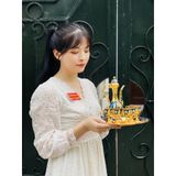  Bộ ấm chén hợp kim Đồng dáng hoàng gia cao cấp 750ml 