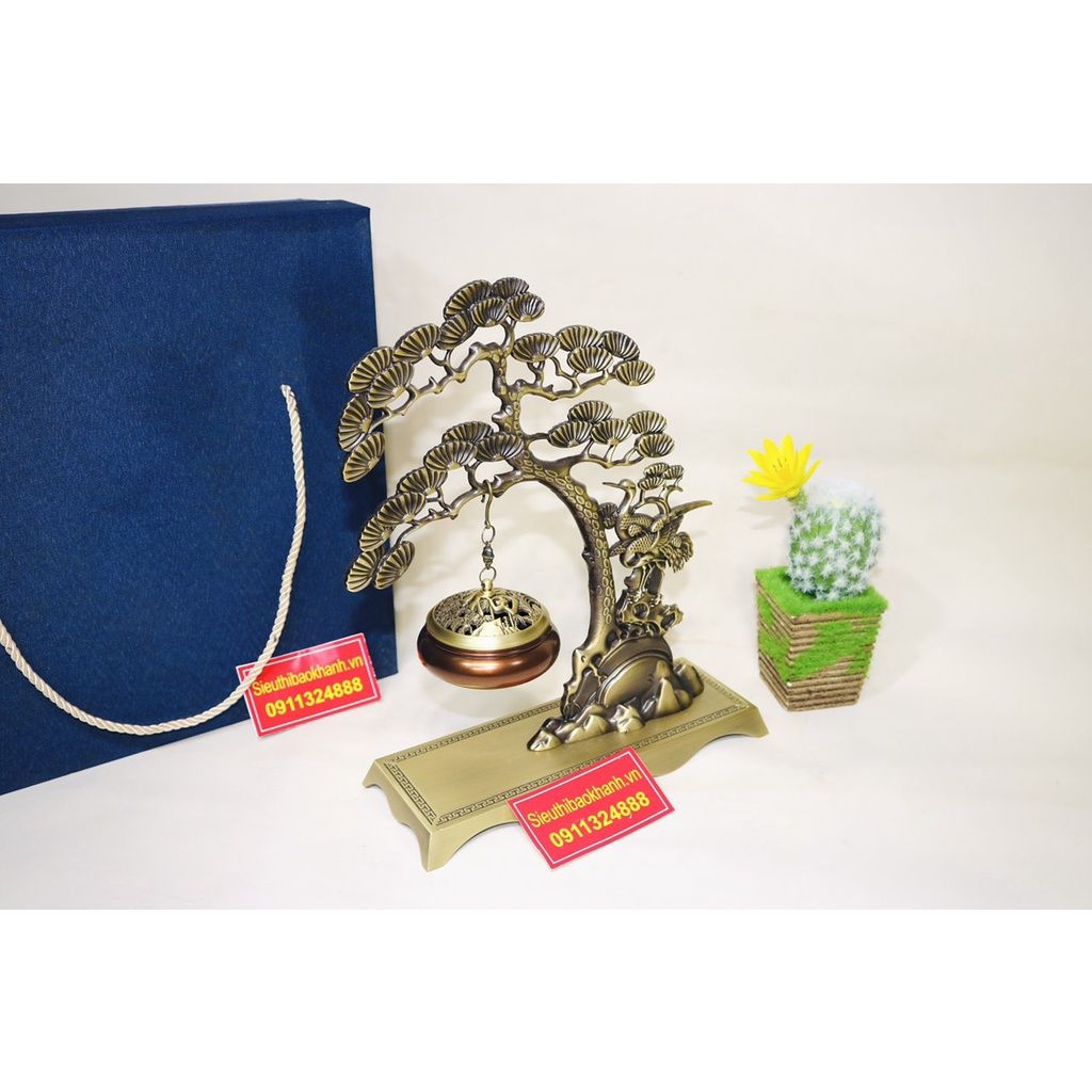  Xông trầm hương đồng quà tặng,đồ trang trí cao cấp 25cm 