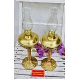  ặp đèn dầu đồng thân gốm xuất xứ Bát Tràng 27cm 