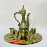  [SALE SẬP SÀN DỊP TẾT]-Bộ Ấm Chén Đồng Dáng Hoàng Gia-Bảo Khánh Việt Nam 750ml 