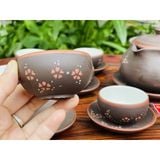  Nghệ thuật gốm sứ Bát Tràng ấm chén tử sa hạo tiết hoa năm cánh _ấm chén Bảo Khánh 