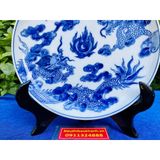  Sieu Thi Bao Khanh-Đĩa cảnh men rạn họa tiết song long 