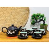  Bộ ấm chén tử sa Hoa Mai chính hãng Bát Tràng 350ml 