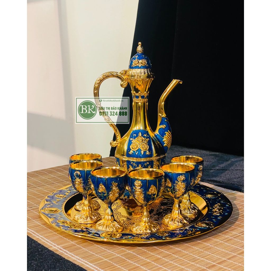  Bộ ấm chén hợp kim đồng dáng hoàng gia 