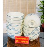  [Bán Lẻ] Bát ăn men kem Vẽ sen xuất xứ Bát Tràng 