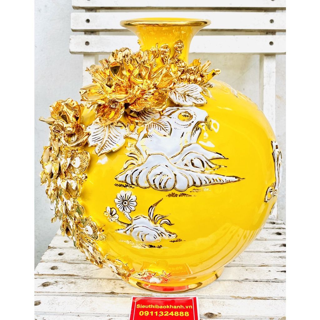  Bình Hút Lộc Phong Thủy Bát Tràng Chính Hãng-Mỹ Nghệ Bảo Khánh 30cm 