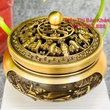  Xông Trầm,dụng cụ đốt Trầm chất liệu đồng vàng cao cấp 8cm 