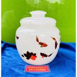  Hũ đựng chè họa tiết đàn cá chép 
