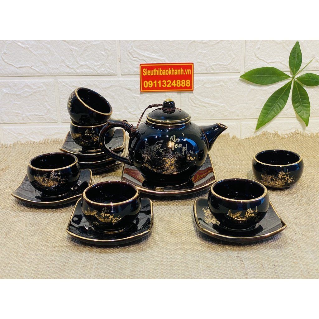  Bộ ấm chén Bát Tràng Vinh Hoa Phú Quý vẽ vàng 24k BKCE-001530VN-0012 