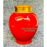  Hũ đựng chè họa tiết vẽ hoa vàng 