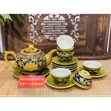  Bộ ấm chén,ấm trà Đẹp men màu xuất xứ Bát Tràng-Ấm chén Bảo Khánh 450ml 