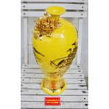 Bình hút lộc Bát Tràng đắp nổi vẽ vàng 42cm 