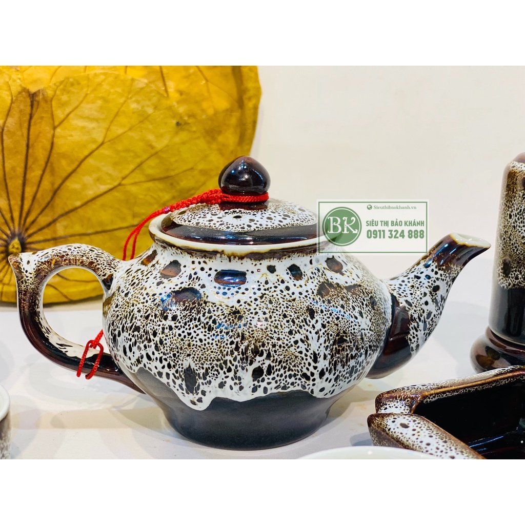  Bộ ấm trà Bát Tràng men hoả biến BKCE-000810VN-0001 
