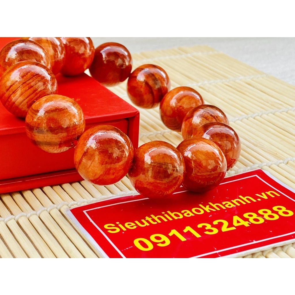  Chuỗi Vòng Tay Gỗ huyết long Chuẩn Vân Tự Nhiên 13 Hạt-Siêu Thị Bảo Khánh 