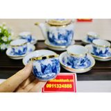  Bộ ấm chén Trúc Lâm Thất Hiền bọc đồng BKCEVN-8027 