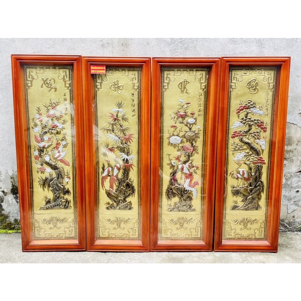  Tranh treo,tranh phong thủy trang trí phòng khách chất liệu đồng cao cấp 