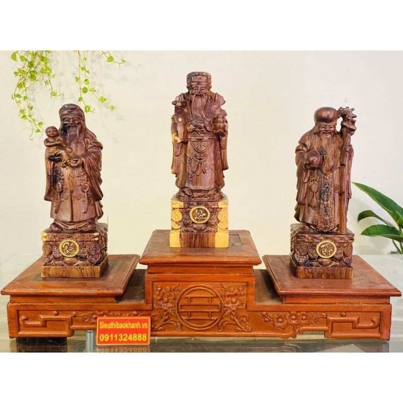  Bộ tam đa Phúc Lộc Thọ gỗ hương 