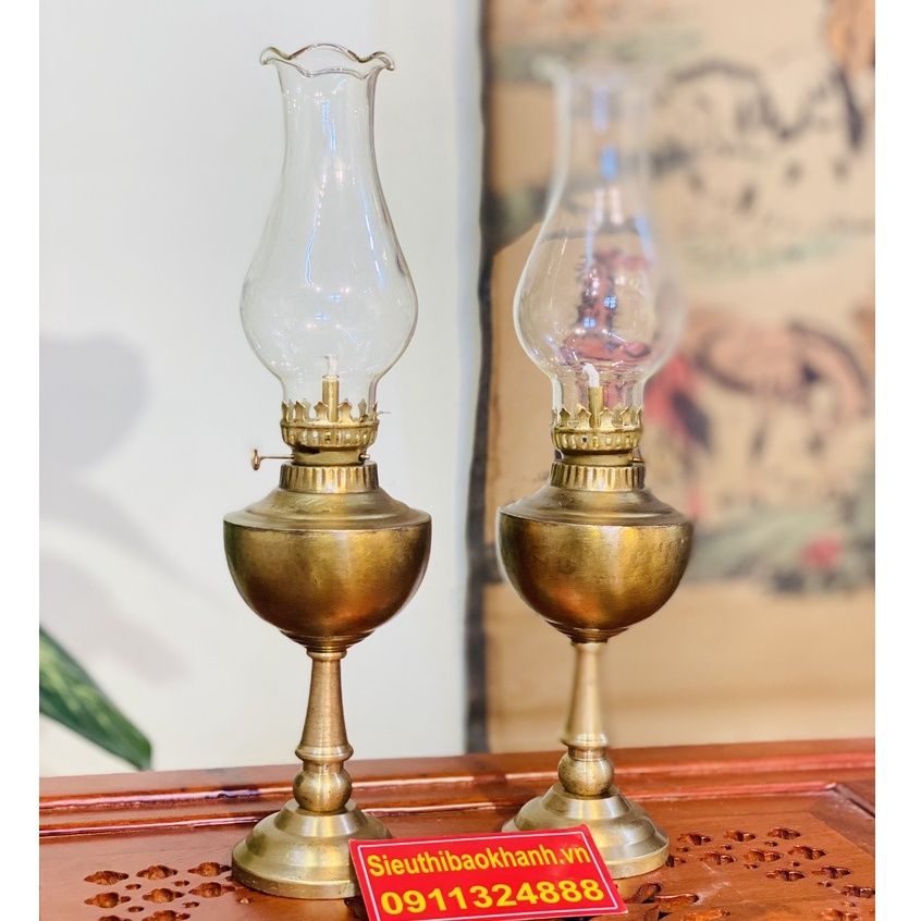  Đèn dầu Đồng phong thủy cao cấp 25cm 