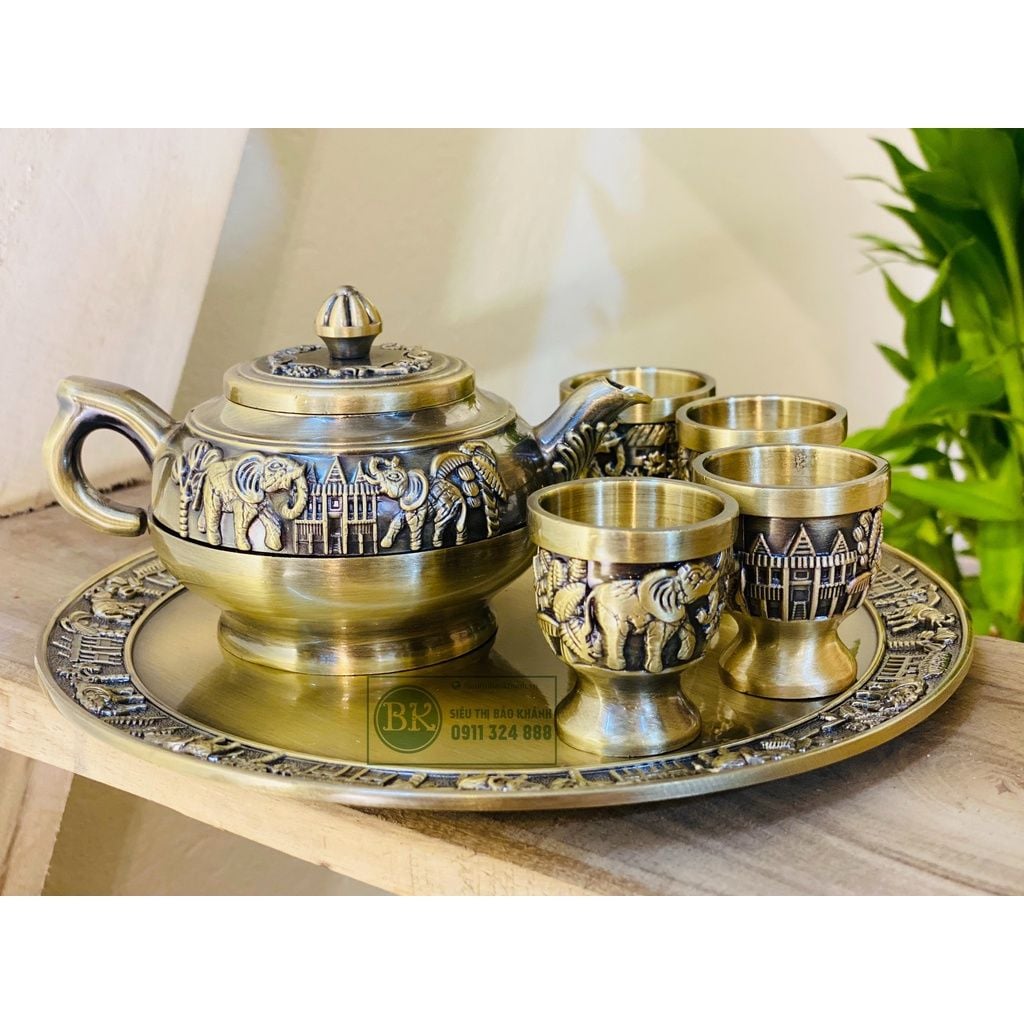  Bộ ấm chén đồng dáng cổ cao cấp 